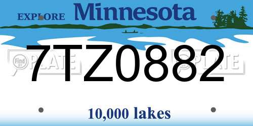 7TZ0882 Minnesota License Plate