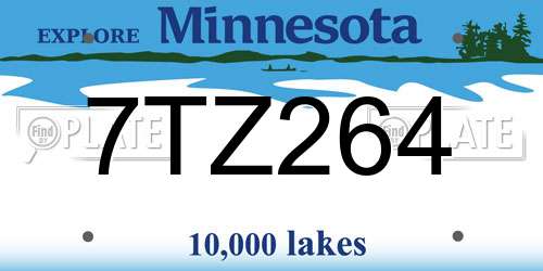 7TZ264 Minnesota License Plate