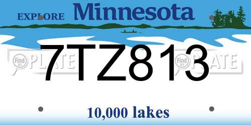 7TZ813 Minnesota License Plate