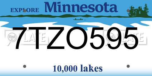 7TZO595 Minnesota License Plate