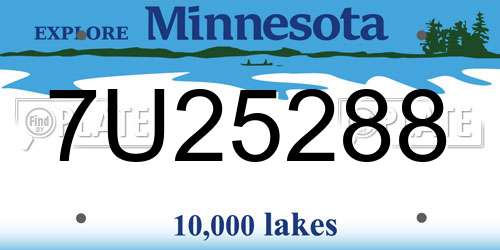 7U25288 Minnesota License Plate