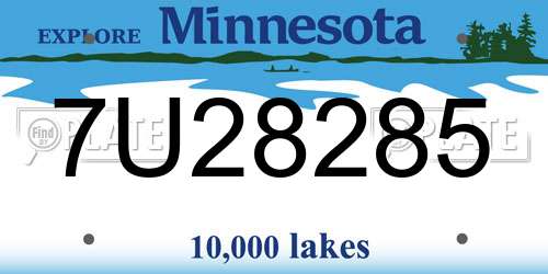 7U28285 Minnesota License Plate