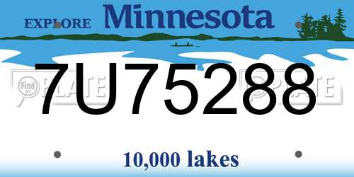 7U75288 Minnesota License Plate