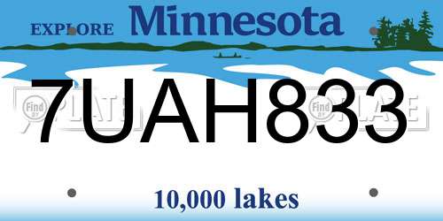 7UAH833 Minnesota License Plate