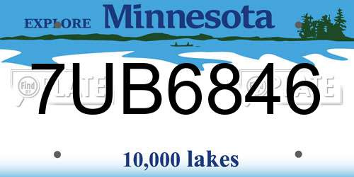 7UB6846 Minnesota License Plate
