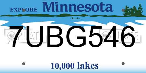 7UBG546 Minnesota License Plate