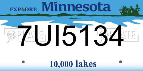 7UI5134 Minnesota License Plate