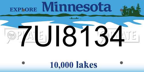 7UI8134 Minnesota License Plate