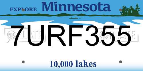 7URF355 Minnesota License Plate