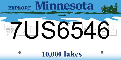 7US6546 Minnesota License Plate