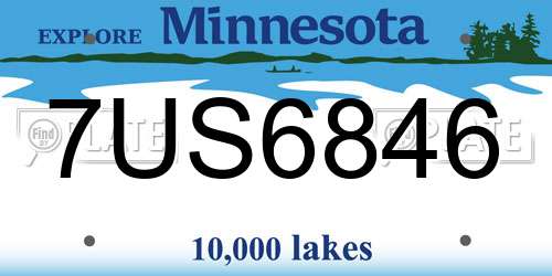 7US6846 Minnesota License Plate