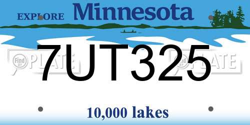 7UT325 Minnesota License Plate