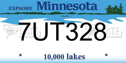 7UT328 Minnesota License Plate