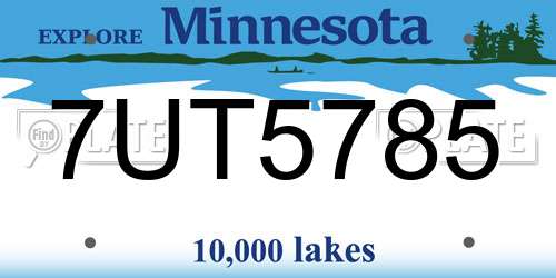 7UT5785 Minnesota License Plate