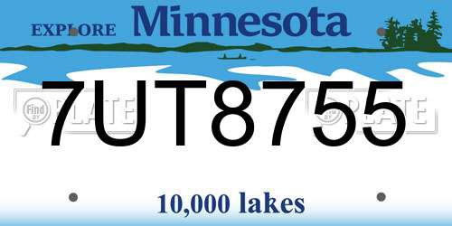 7UT8755 Minnesota License Plate