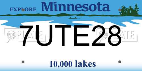 7UTE28 Minnesota License Plate