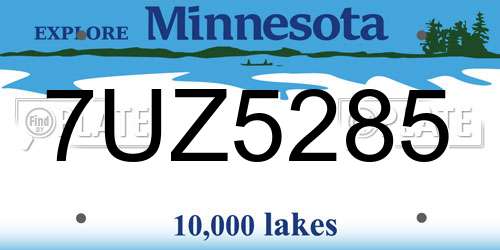 7UZ5285 Minnesota License Plate