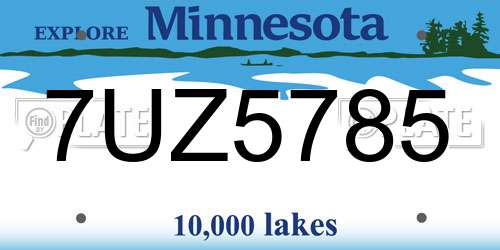 7UZ5785 Minnesota License Plate