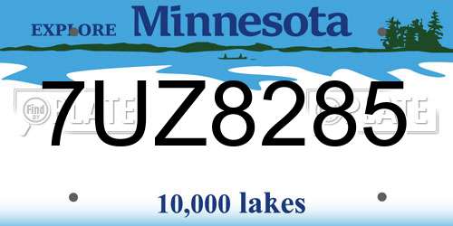 7UZ8285 Minnesota License Plate