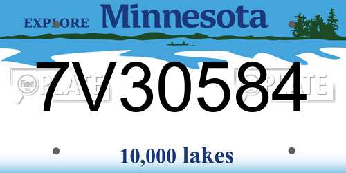 7V30584 Minnesota License Plate