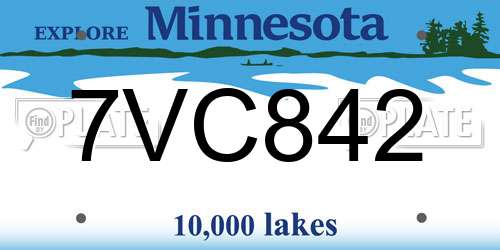 7VC842 Minnesota License Plate