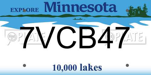 7VCB47 Minnesota License Plate
