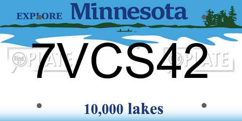 7VCS42 Minnesota License Plate