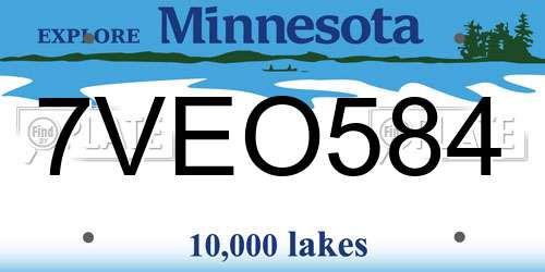 7VEO584 Minnesota License Plate