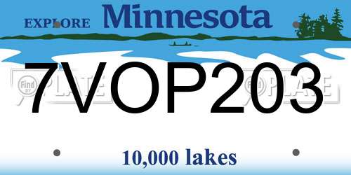 7VOP203 Minnesota License Plate