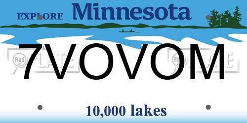 7VOVOM Minnesota License Plate