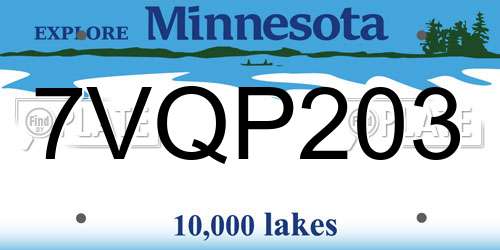 7VQP203 Minnesota License Plate