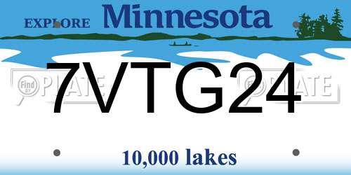 7VTG24 Minnesota License Plate