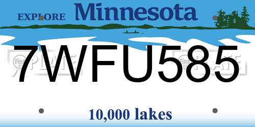 7WFU585 Minnesota License Plate