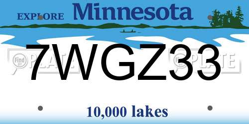 7WGZ33 Minnesota License Plate