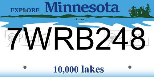 7WRB248 Minnesota License Plate