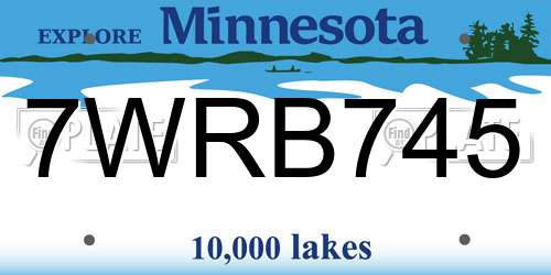 7WRB745 Minnesota License Plate