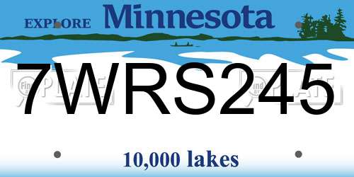 7WRS245 Minnesota License Plate
