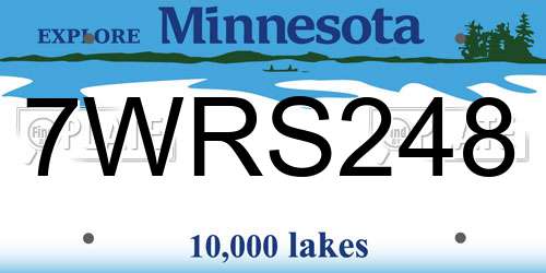 7WRS248 Minnesota License Plate