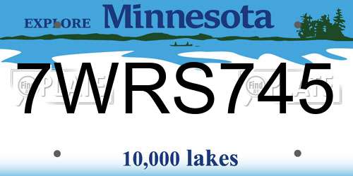 7WRS745 Minnesota License Plate