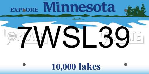 7WSL39 Minnesota License Plate