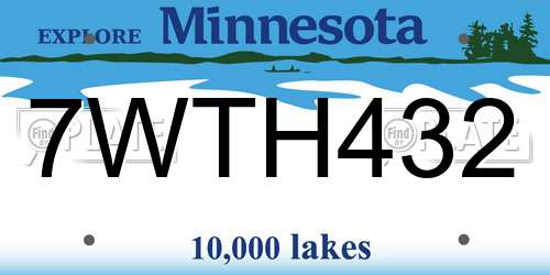 7WTH432 Minnesota License Plate