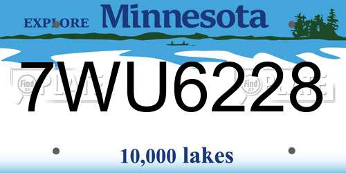 7WU6228 Minnesota License Plate