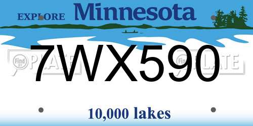7WX590 Minnesota License Plate