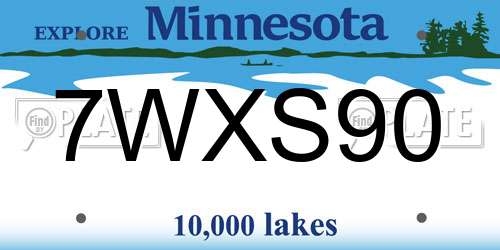 7WXS90 Minnesota License Plate