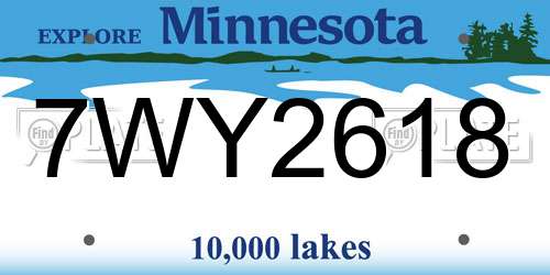 7WY2618 Minnesota License Plate