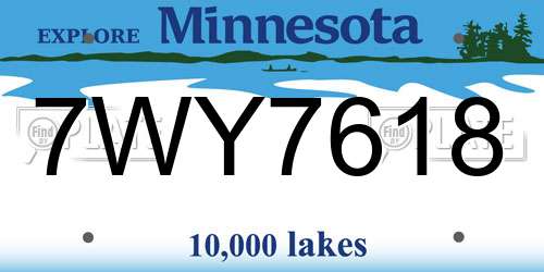 7WY7618 Minnesota License Plate