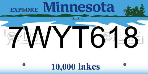 7WYT618 Minnesota License Plate