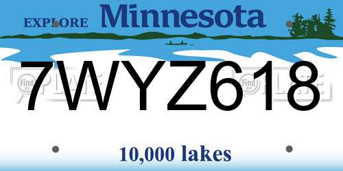 7WYZ618 Minnesota License Plate