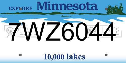 7WZ6044 Minnesota License Plate