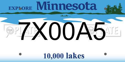 7X00A5 Minnesota License Plate